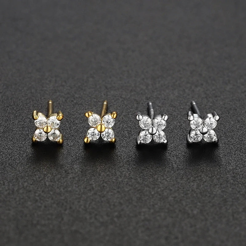 Star moon flower ear studs