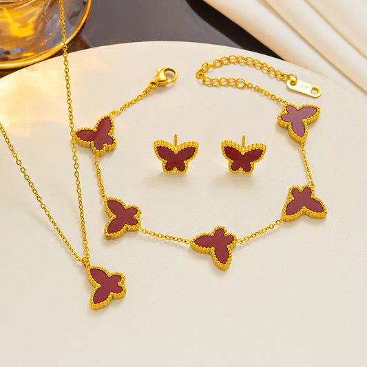 18k gold plated jewellery set